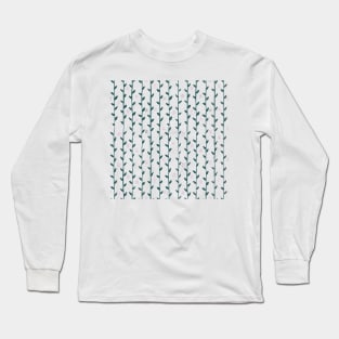 Watercolor Floral Vines Pattern - Muted Teal & Pink Long Sleeve T-Shirt